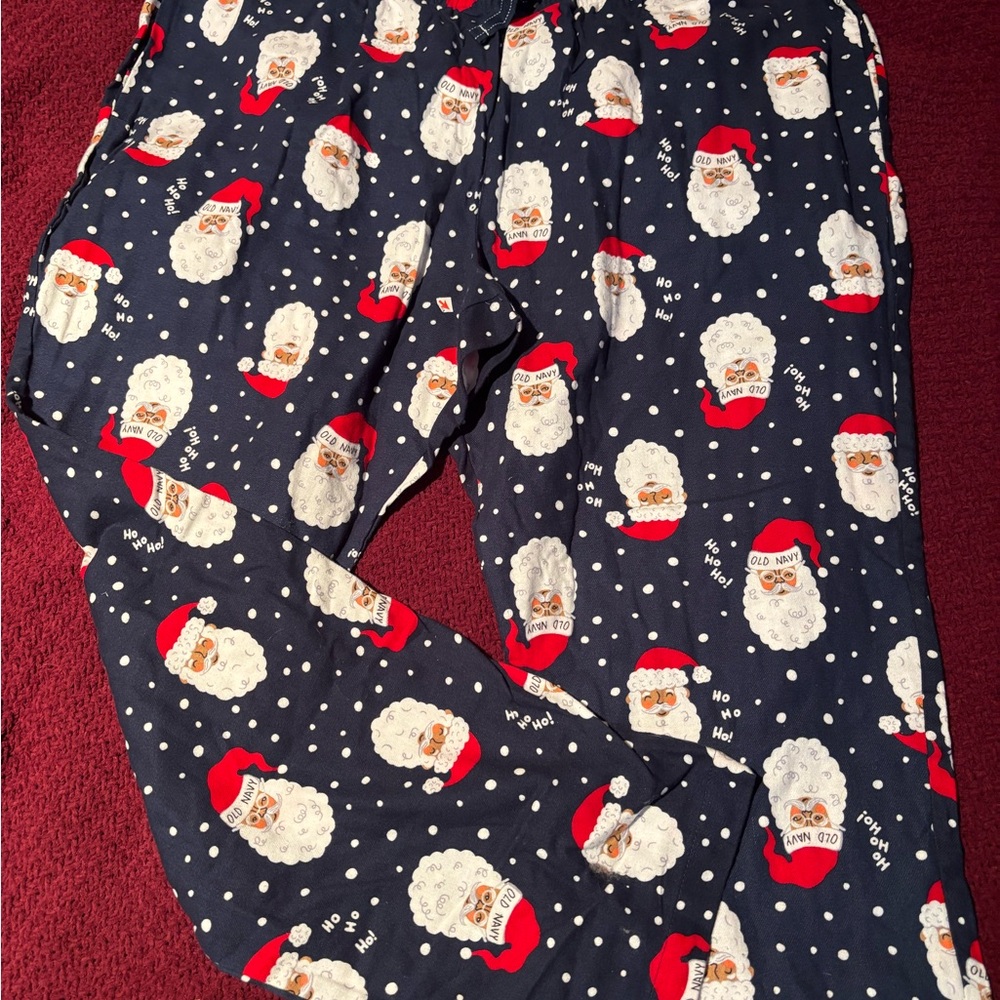 NWT Old Navy Men’s Pajama Bottoms Lounge Pants 2XL - Navy with Santa Print